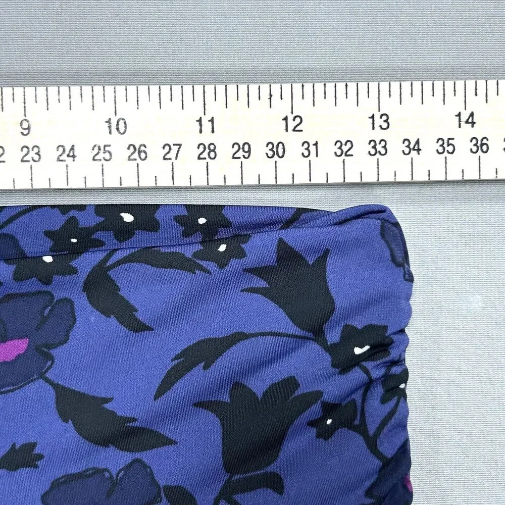 Gilli Skirt Women's Small Purple Floral Flowers Midi Pull On Stretch Lightweight